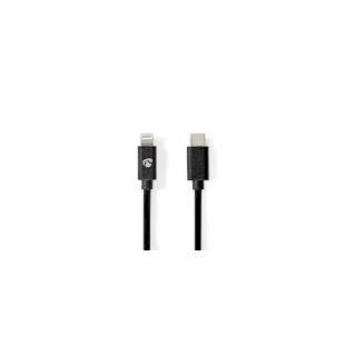 Lightning Câble | USB 2.0 | Apple Lightning à 8 broches | USB-C™ Mâle | 480 Mbps | Plaqué nickel | 2.00 m | Rond | PVC | Noir | 