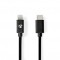 Lightning Câble | USB 2.0 | Apple Lightning à 8 broches | USB-C™ Mâle | 480 Mbps | Plaqué nickel | 2.00 m | Rond | PVC | Noir | 