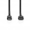 Lightning Câble | USB 2.0 | Apple Lightning à 8 broches | USB-C™ Mâle | 480 Mbps | Plaqué nickel | 2.00 m | Rond | PVC | Noir | 