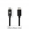 Lightning Câble | USB 2.0 | Apple Lightning à 8 broches | USB-C™ Mâle | 480 Mbps | Plaqué nickel | 2.00 m | Rond | PVC | Noir | 
