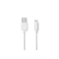 Câble USB | USB 2.0 | USB-A Mâle | USB Micro-B mâle | 480 Mbps | Plaqué nickel | 2.00 m | Rond | PVC | Blanc | Boîte