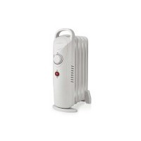 Radiateur mobile d'huile | 500 W | 5 Fins | Thermostat réglable | 1 Réglage de Chaleur | Blanc