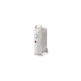 Radiateur mobile d'huile | 500 W | 5 Fins | Thermostat réglable | 1 Réglage de Chaleur | Blanc