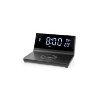 Réveil et Chargeur Sans Fil | Certifié Qi | 5 / 7.5 / 10 / 15 W | USB-A Mâle | 2 Heures d'alarme | Fonction Snooze