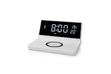 Réveil et Chargeur Sans Fil | Certifié Qi | 5 / 7.5 / 10 / 15 W | USB-A Mâle | 2 Heures d'alarme | Fonction Snooze