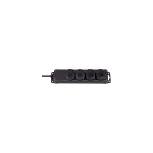 Répartiteur de prises IP44 4 voies noir 2m H07RN-F 3G1.5