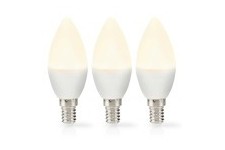 Ampoule LED E14 | Bougie | 2.8 W | 250 lm | 2700 K | Blanc Chaud | Givré | 3 pièces