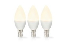 Ampoule LED E14 | Bougie | 4.9 W | 470 lm | 2700 K | Blanc Chaud | Givré | 3 pièces