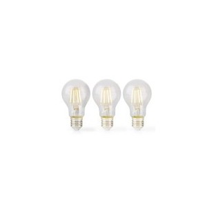Ampoule LED filament E27 | A60 | 7 W | 806 lm | 2700 K | Variable | Blanc Chaud | 3 pièces