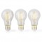 Ampoule LED filament E27 | A60 | 7 W | 806 lm | 2700 K | Variable | Blanc Chaud | 3 pièces