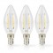 Lampe LED Ampoule E14 | Bougie | 4.5 W | 470 lm | 2700 K | Variable | Blanc Chaud | 3 pièces | Clair
