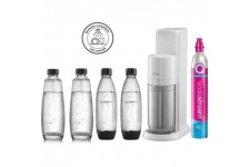 SODASTREAM DUOBICB - Machine DUO Blanche Pack 4 bouteilles (2 carafes DUO + 2 Fuse LV) + 1 cylindre d'échange CQC
