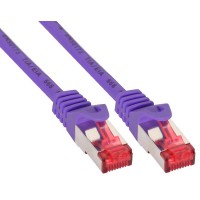 Câble de raccordement InLine® S / FTP PiMF Cat.6 PVC PVC à 250 MHz violet 0,25 m