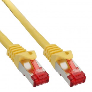 Câble de raccordement InLine® S / FTP PiMF Cat.6 PVC CCA 250 MHz jaune 1 m