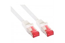 Câble de raccordement InLine® S / FTP PiMF Cat.6 PVC CCA 250 MHz blanc 1 m