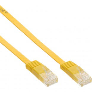 Câble de raccordement ultra-plat plat InLine® U / UTP Cat.6 Gigabit ready yellow 10m