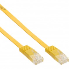 Câble de raccordement ultra-plat plat InLine® U / UTP Cat.6 Gigabit ready yellow 10m