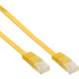 Câble de raccordement ultra-plat plat InLine® U / UTP Cat.6 Gigabit ready yellow 1m