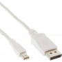 Câble InLine® Mini DisplayPort à DisplayPort blanc, 2 m
