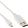 Câble InLine® Mini DisplayPort à DisplayPort blanc, 1,5 m