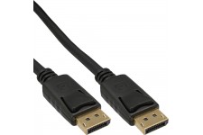 Câble DisplayPort, InLine®, noir, contacts dorés, 0,3m