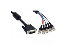 Câble DVI BNC, InLine®, 5x BNC mâle à DVI-A (12+5) mâle, 3m