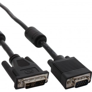 Câble de raccordement DVI-A, InLine®, analogue 12+5 prise sur 15 broches HD prise VGA, 3m