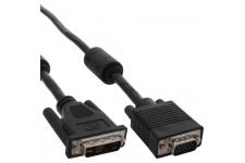 Câble de raccordement DVI-A, InLine®, analogue 12+5 prise sur 15 broches HD prise VGA, 5m