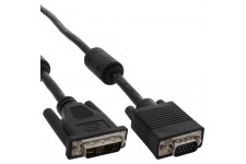 Câble de raccordement DVI-A, InLine®, analogue 12+5 prise sur 15 broches HD prise VGA, 2m