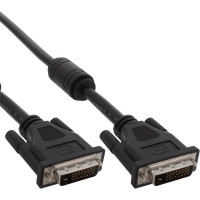 Câble de raccordement DVI-D, InLine®, digital 24+1 mâle/mâle, Dual Link, avec 2 ferrites, 2m
