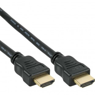 Câble haute vitesse InLine® HDMI avec Ethernet, mâle à noir doré, 1 m