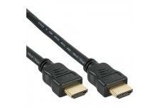 Câble haute vitesse InLine® HDMI avec Ethernet, mâle à noir doré, 1 m