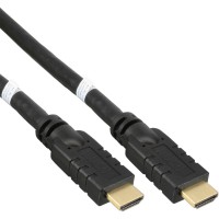 Câble HDMI InLine® Active High Speed ​​avec Ethernet mâle plaqué or noir 40m