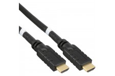 Câble HDMI InLine® Active High Speed ​​avec Ethernet mâle plaqué or noir 40m