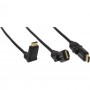 Câble HDMI, InLine®, mâle/mâle, contacts dorés, noir, prise angulaire flexible, 0,5m