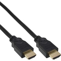 Câble HDMI, InLine®, 19 broches mâle/mâle, contacts dorés, noir, 10m