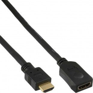 Rallonge HDMI 19 broches mâle/fem., noir, contacts dorés, 3m, High Speed HDMI® Cable