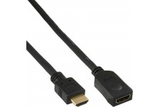 Rallonge HDMI 19 broches mâle/fem., noir, contacts dorés, 5m, High Speed HDMI® Cable