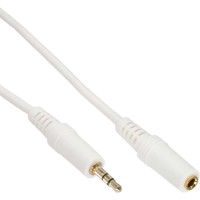 Câble audio InLine® 3,5 mm stéréo mâle à femelle blanc / or 1 m