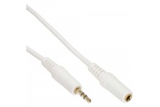 Câble audio InLine® 3,5 mm stéréo mâle à femelle blanc / or 5m