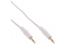 Câble audio InLine® 3,5 mm stéréo mâle à mâle blanc / or 5m