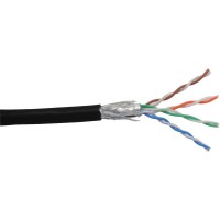 Câble patch Cat.5e, InLine®, noir, S-FTP, AWG26, PVC, 100m