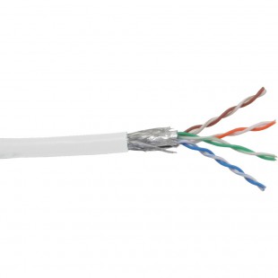 Câble patch Cat.5e, InLine®, blanc, S-FTP, AWG26, PVC, 100m