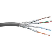 Câble patch Cat.6 S-STP/PIMF, InLine®, gris, AWG27, PVC, 100m