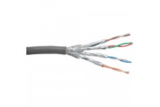 Câble patch Cat.6 S-STP/PIMF, InLine®, gris, AWG27, PVC, 100m