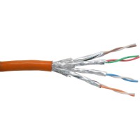 Câble patch Cat.6 S-STP/PIMF, InLine®, orange, AWG27, PVC, 100m