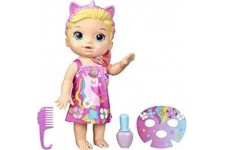 Baby Alive poupée Bébé beauté 32,5 cm a baigner, theme licorne, maquillage et ongles magiques, cheveux blonds, enfants