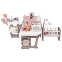 Smoby Baby Nurse grande maison des bébés avec 3 espaces distincts : cuisine, salle de bain et chambre - des 3 ans