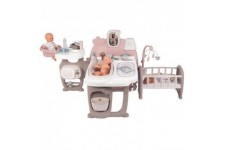 Smoby Baby Nurse grande maison des bébés avec 3 espaces distincts : cuisine, salle de bain et chambre - des 3 ans