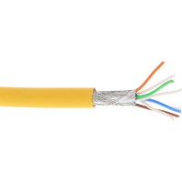 Câble patch Cat.6(A) S-STP/PIMF, InLine®, sans halogènes 500MHz, jaune, 100m